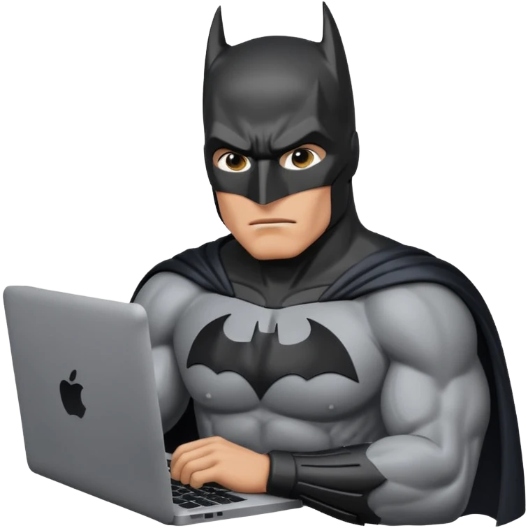 batman working on his mac emoji