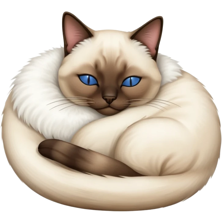 White Siamets cat sleep emoji