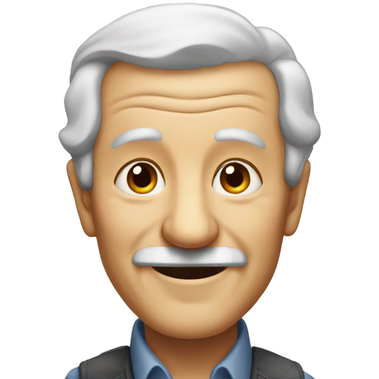 smiling old man portrait no mustach emoji