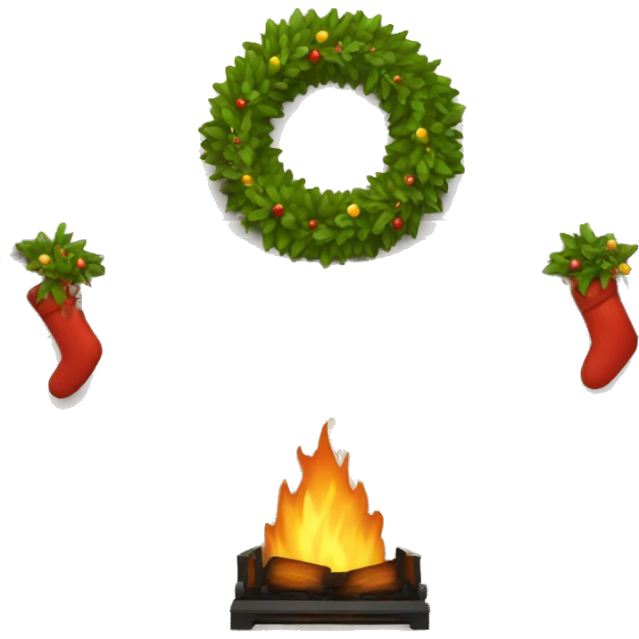 Fireplace with garland emoji