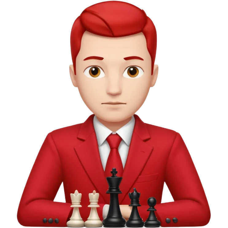man chess players in red outfits emoji