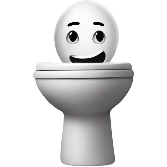 A toilet with a head in it emoji