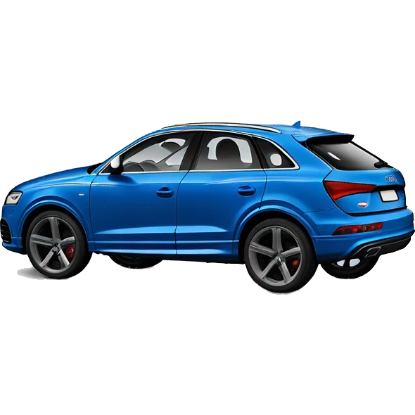 audi q3 sportback blue, black wheels emoji