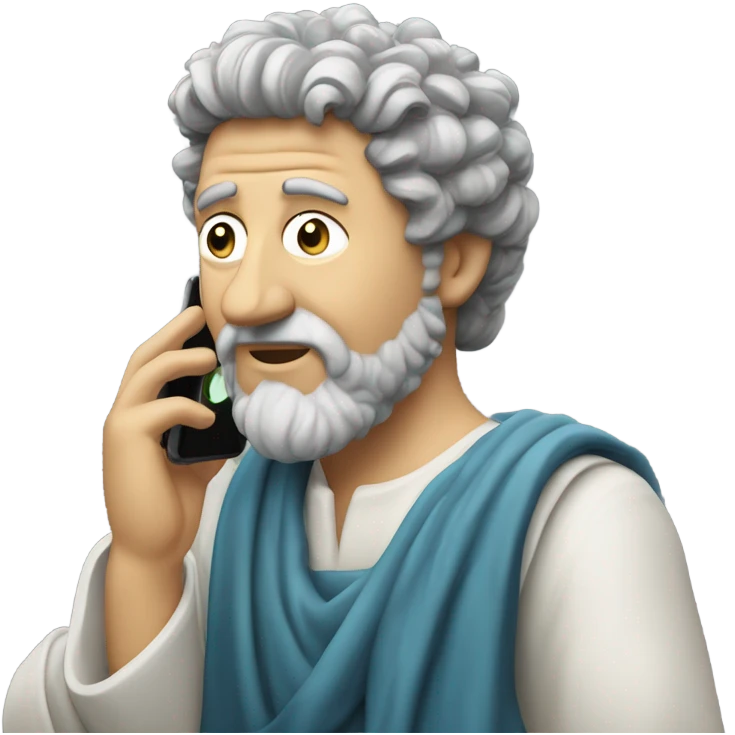 marcus aurelius talking on the phone emoji