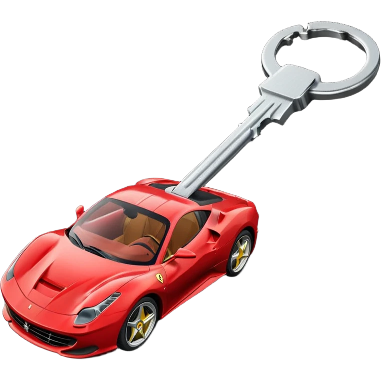 red Ferrari key with a black background emoji