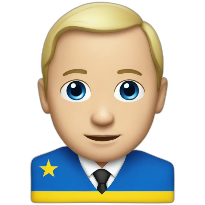 Putin holding Ukraine flag emoji