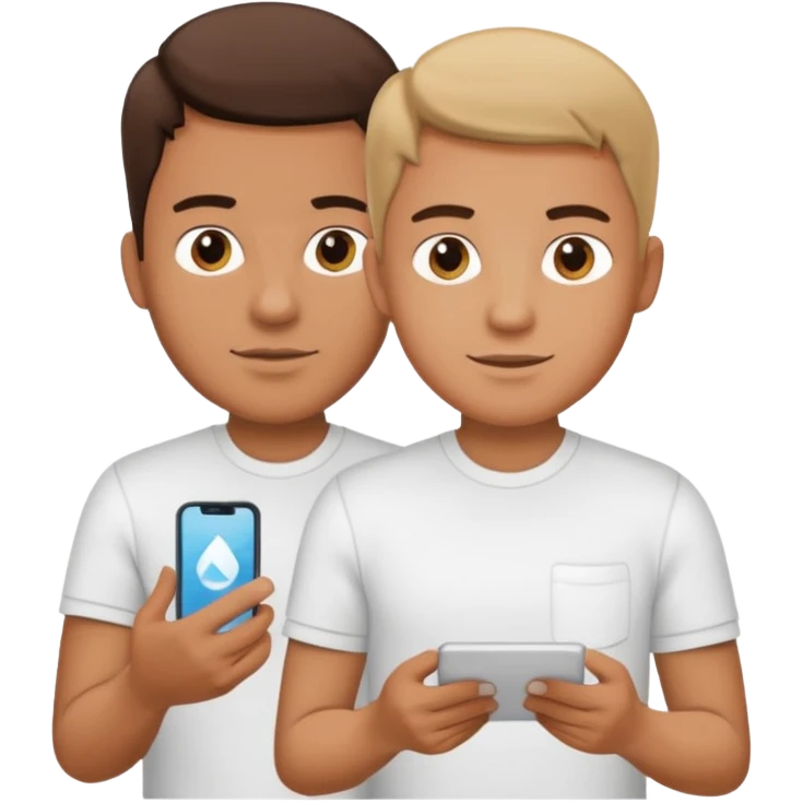 A male customer who has a product service request wants information on one of two products. I want to see the two products. No headset or computers. emoji