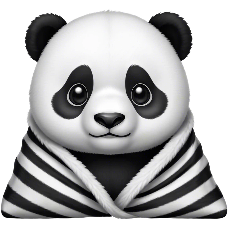 Disney-style cute panda in blanket emoji