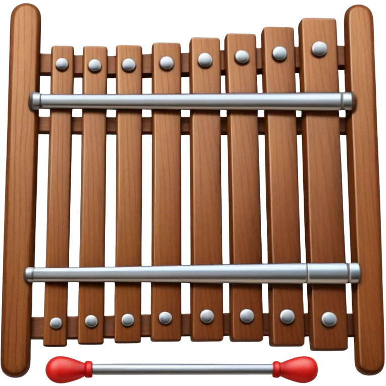 wooden xylophone top view with dark wooden bars emoji