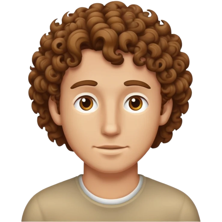Brown Curly headed white guy  emoji
