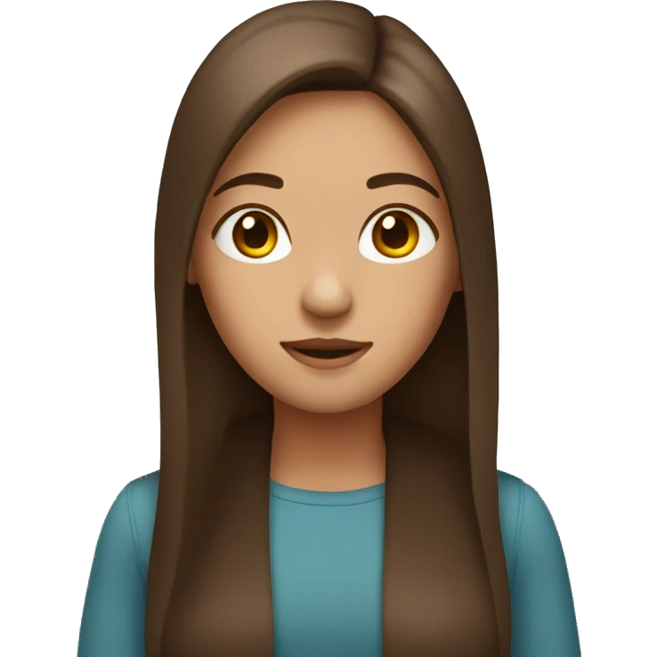 With girl with brown straight hair  emoji