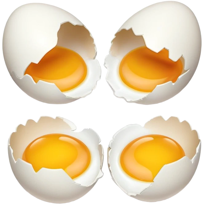 empty four egg shells emoji
