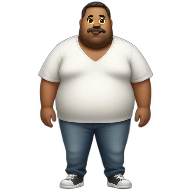fat guy with modern clothes emoji