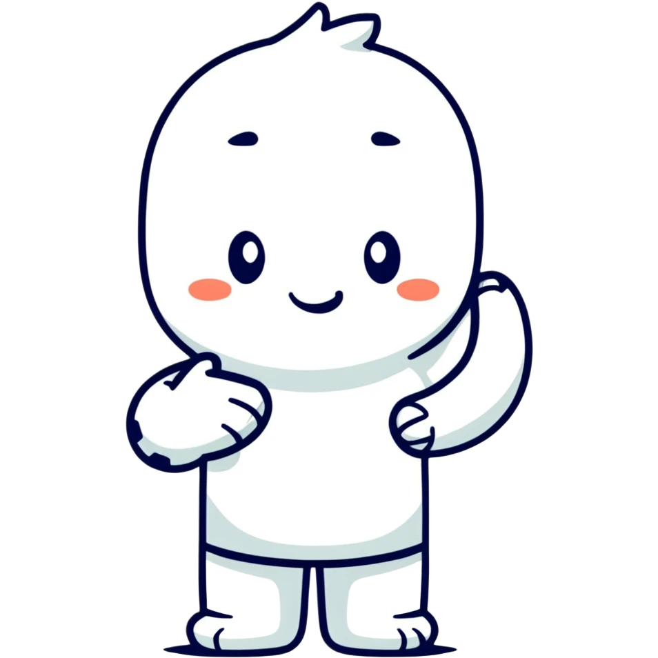 cute character crossing arms making X gesture emoji