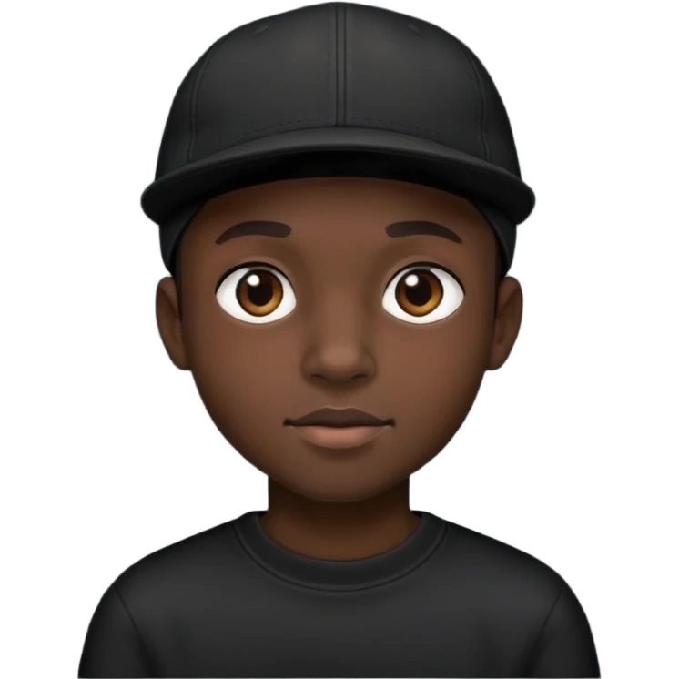 Black boy with black cap  emoji