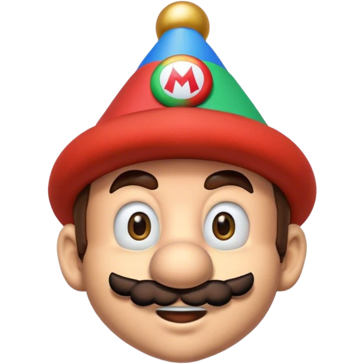 Super mario in birthday hat emoji