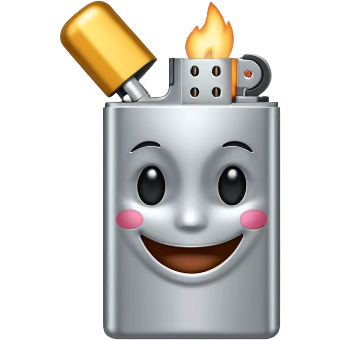 lighter with a smiling face emoji emoji