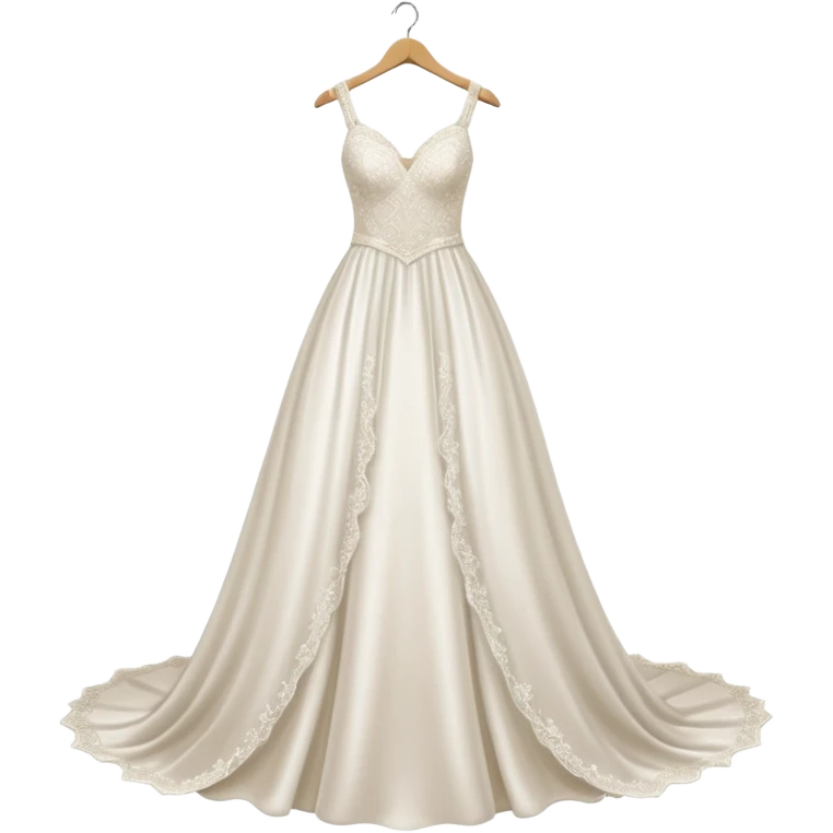 White sparkly wedding dress on a hanger emoji