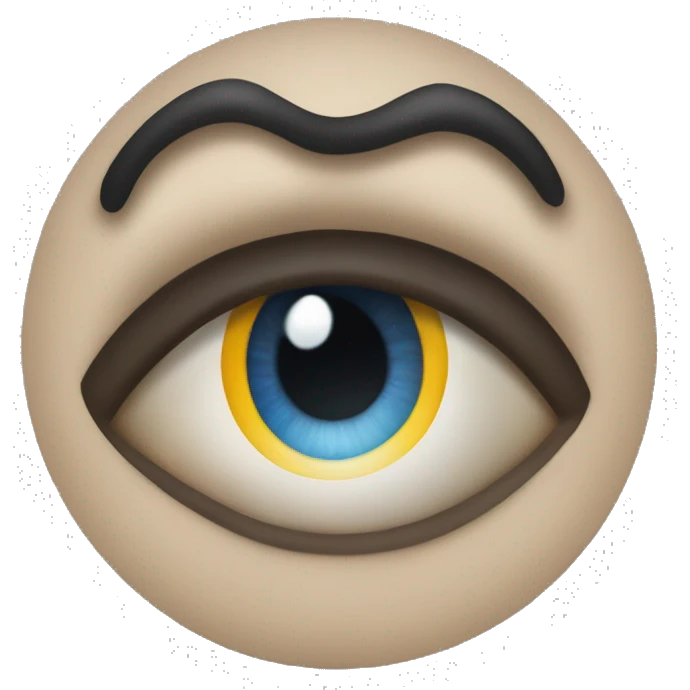 un ojo redondo como los que se encuentran en muchas mascarasceremoniales emoji