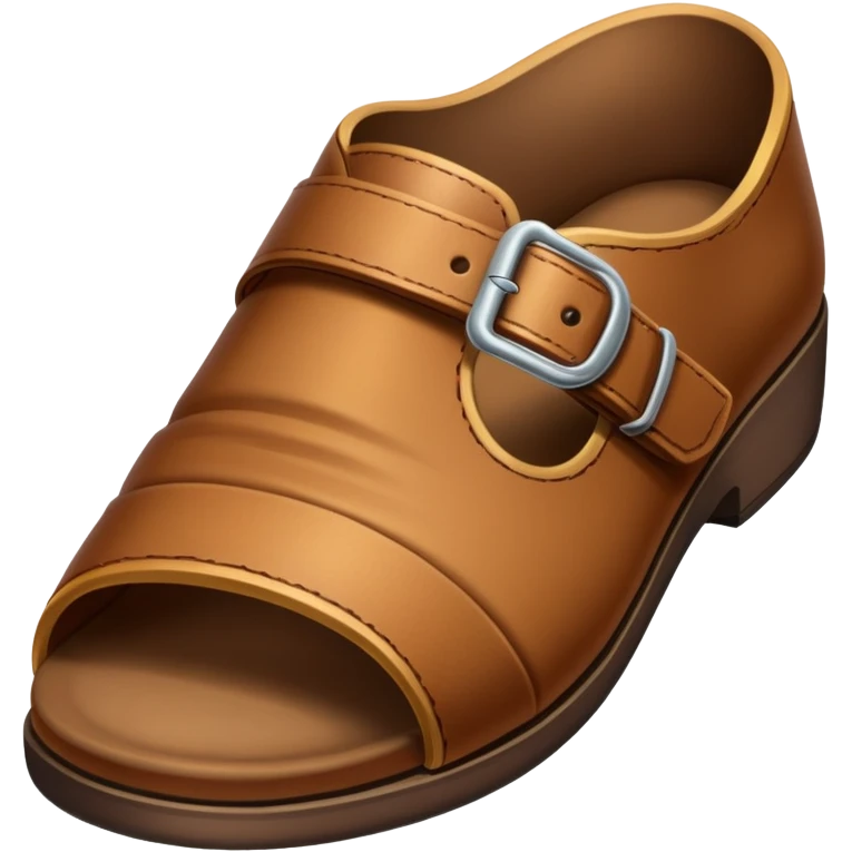 BROWN Slipper WITH BUCKLE in the shape of a human foot  emoji