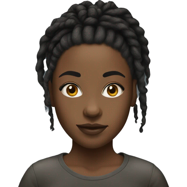 Hyper realistic Black girl with short dreadlocks  emoji