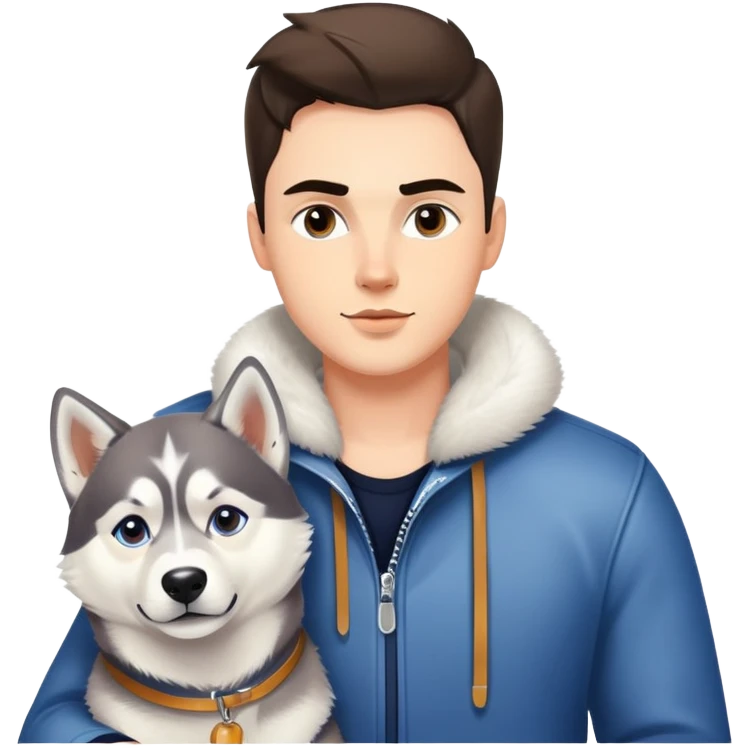 stylish guy with husky indoors emoji
