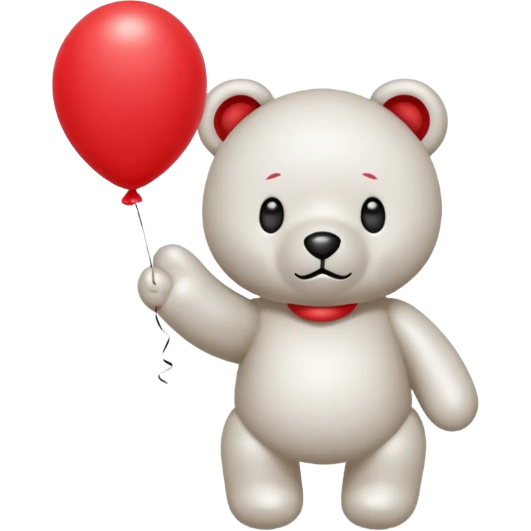 Niedliches gespenst in teddybärform mit einem luftballon in der hand emoji