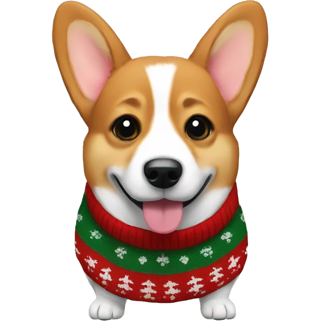 Corgi in a Christmas sweater emoji