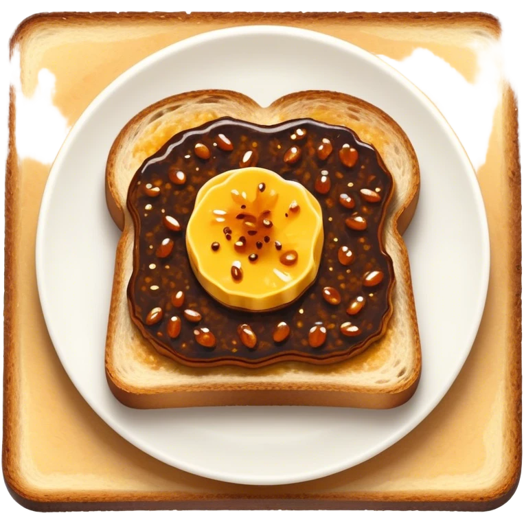 Cinematic Realistic Vegemite on Toast Dish Emoji, depicted with a generous spread of savory Vegemite on perfectly toasted bread, rendered with vibrant textures and warm lighting that captures its uniquely Australian flavor. emoji