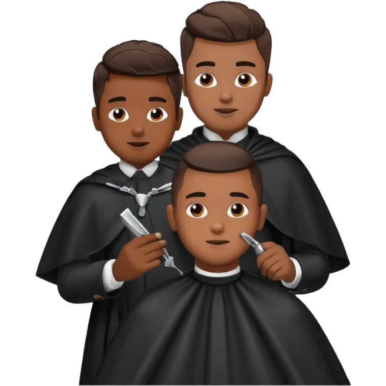 Barber cutting boys hair emoji