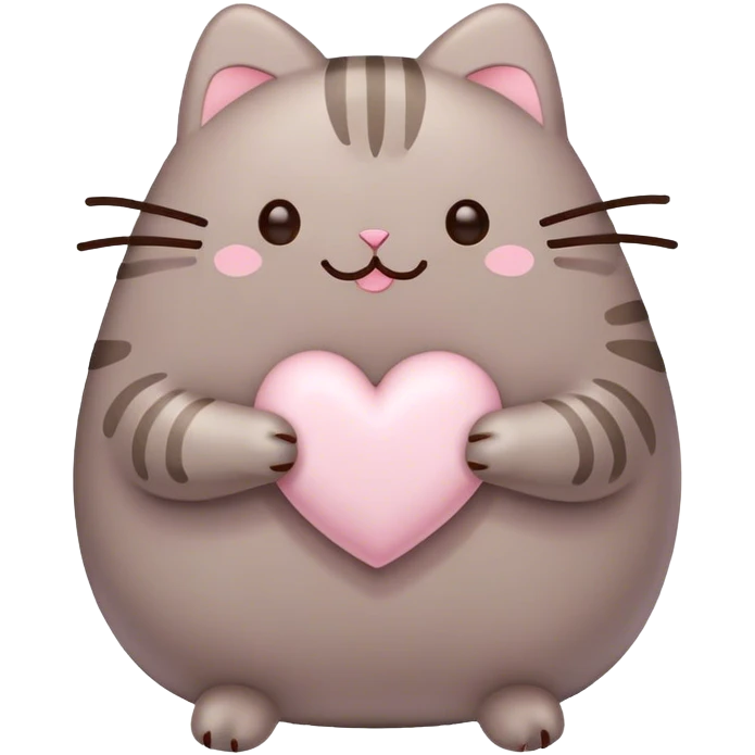 pusheen light pink heart emoji