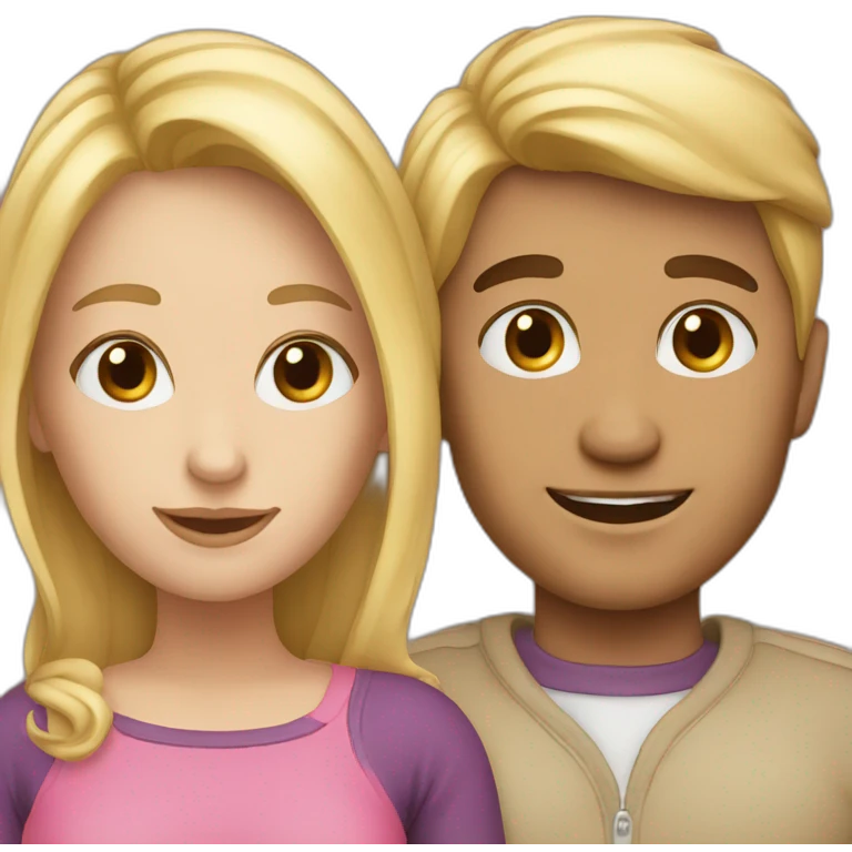 Couple blond et brun emoji