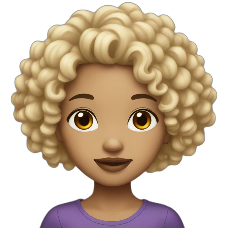 light skin girl with curly black hair emoji
