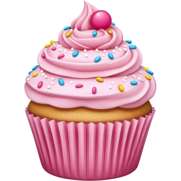 Cupcake with pink icing emoji