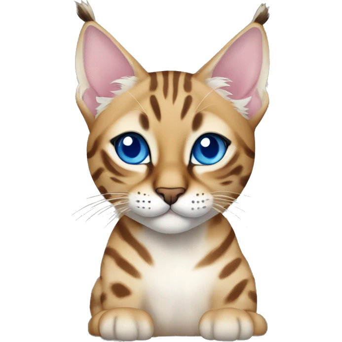 Lynx Bengal cat with Blue eyes sitting emoji