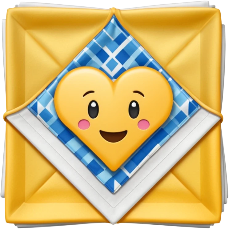 square flapped patterned napkin emoji