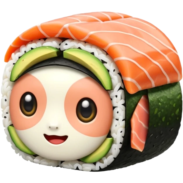 a sushi w a cute face emoji