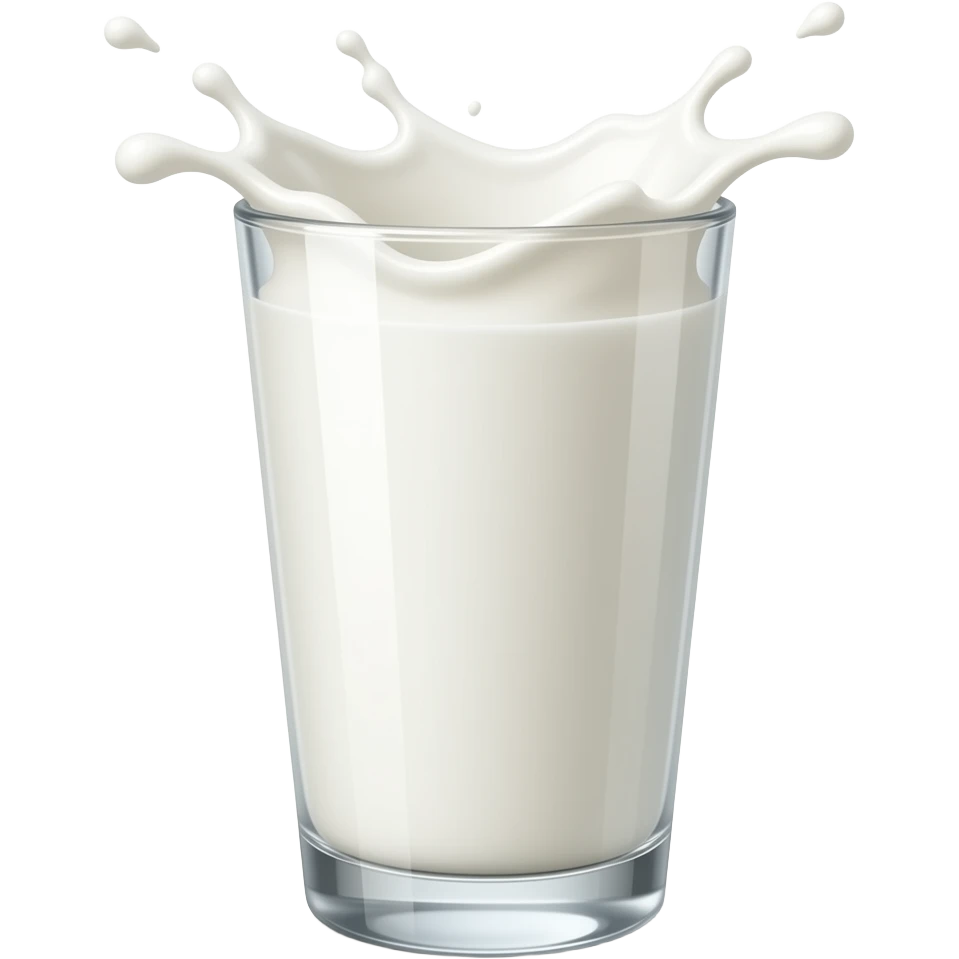 a glass with milk spilling out and splashing around emoji