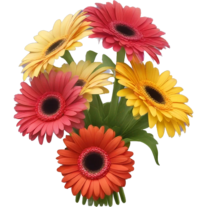 Three gerbera in a bouquet  emoji