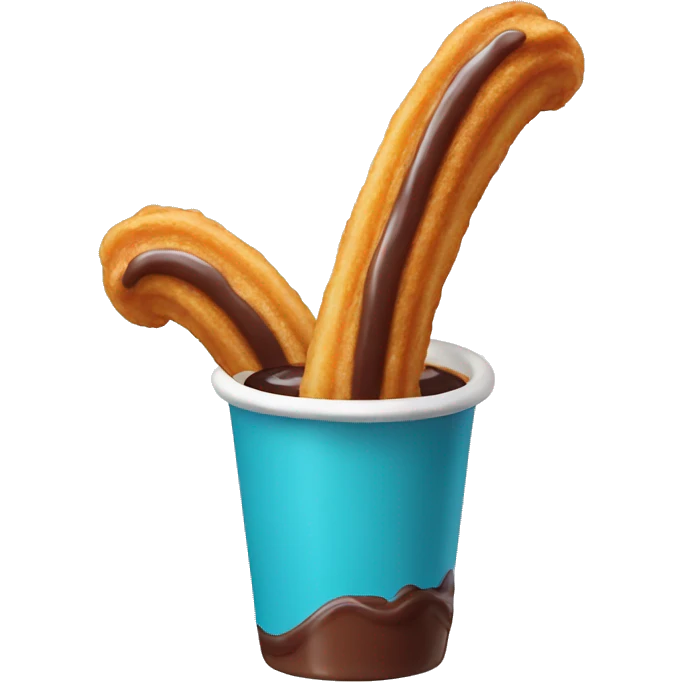 Churro with chocolate dipped tip emoji