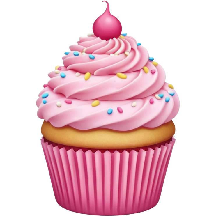 Cupcake with pink icing emoji