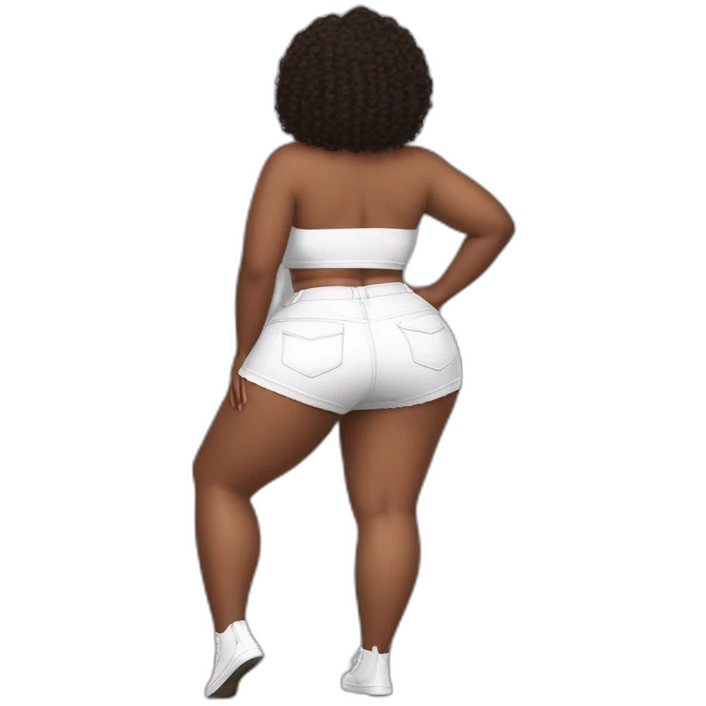 full-body-curvy-beauty-in-a-short-wide-skirt-hurricane-white-knickers rear view emoji