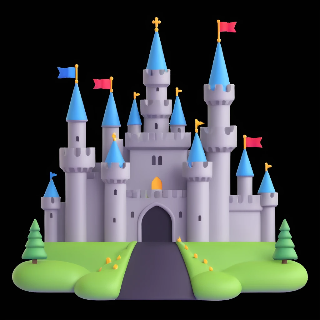 king and queen, castle background emoji