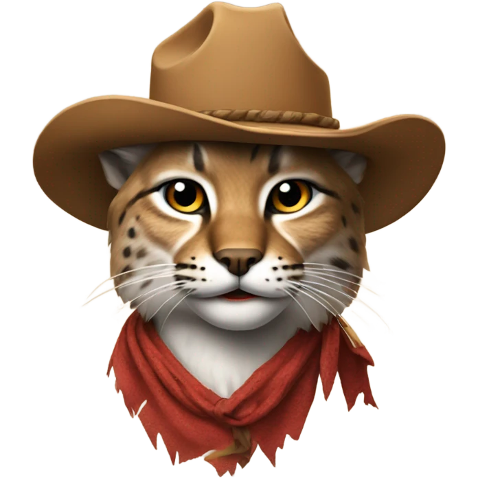 Bobcat wearing cowboy hat emoji