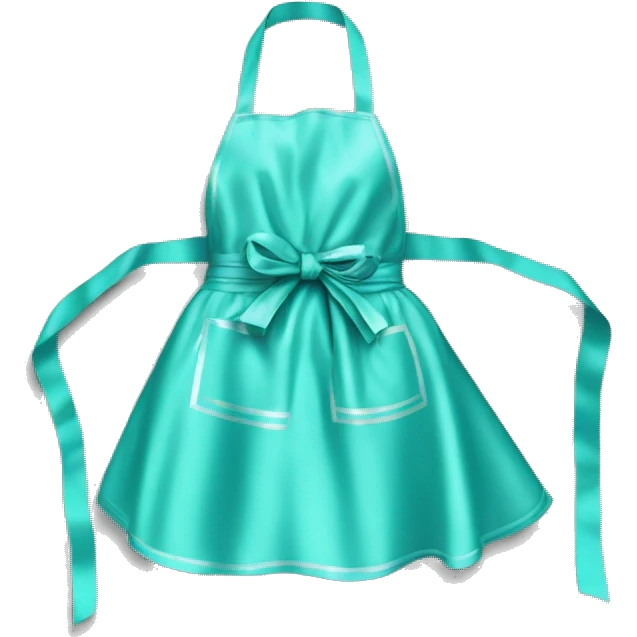 Realistic pastel tiffany blue apron tied around front with shiny glitter on it emoji