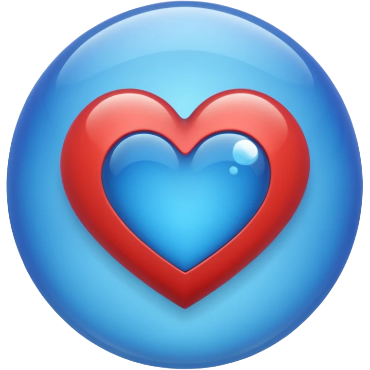 Heart bubble blue emoji