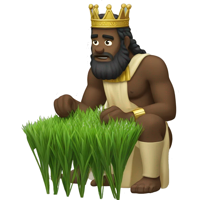 king nebuchadnezzar eating grass like a cow emoji