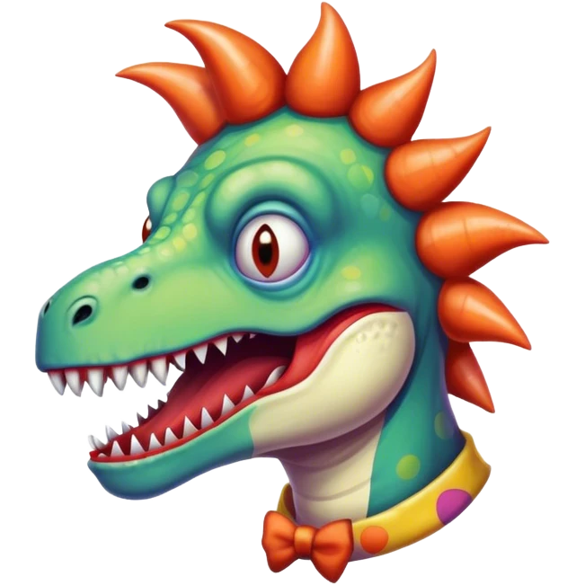 sad dinosaur clown emoji