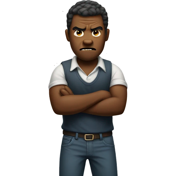 angry man with crossed arm emoji