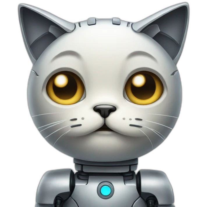 Sad cat robot emoji